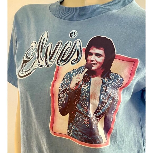 Vintage 1970s Elvis Tshirt, Size M, 1970s Original Elvis T-Shirt - Picture 8 of 9